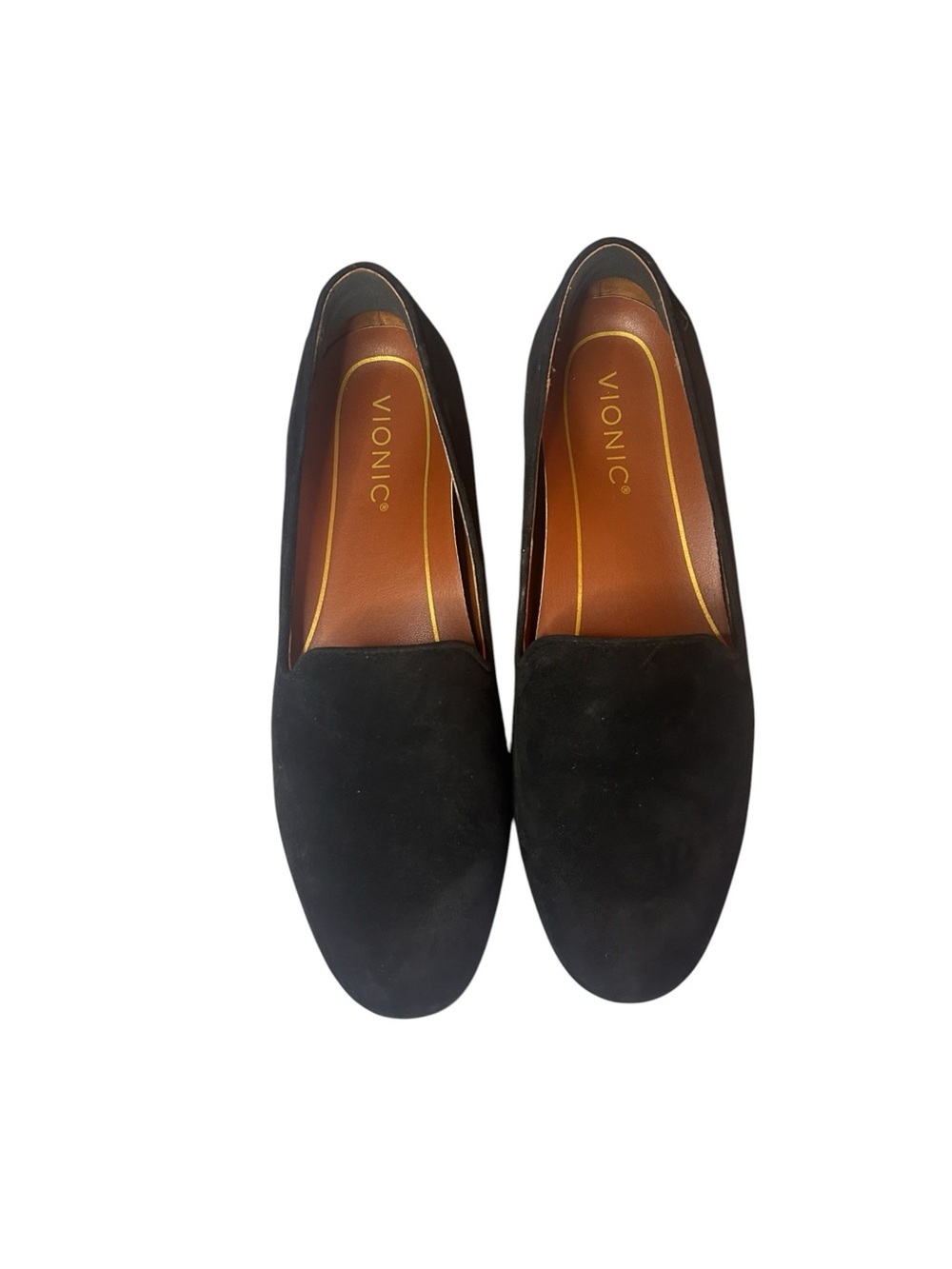 Vionic Black Suede Loafers Slip On Flats Willa Size 7 Orthopedic Comfort - Picture 3 of 9
